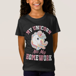 T-Shirt Mon Unicorne A Mangé Mes Devoirs