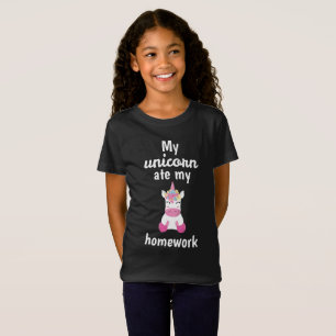 T-Shirt Mon Unicorne A Mangé Mes Devoirs