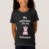 T-Shirt Mon Unicorne A Mangé Mes Devoirs (Devant)