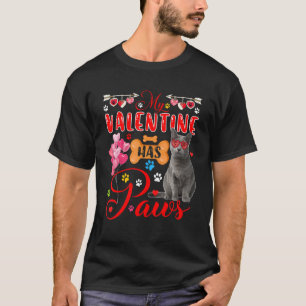 T-shirt Mon Valentin A Pâtes Chartreux Chat Sunglasse