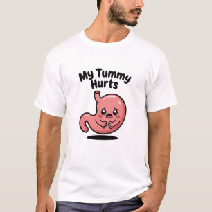 T-shirt Mon Ventre Me Fait Mal Drôle Citation Mignonne