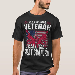 T-shirt Mon vétéran favori m'appelle grand vétéran GRANDPA