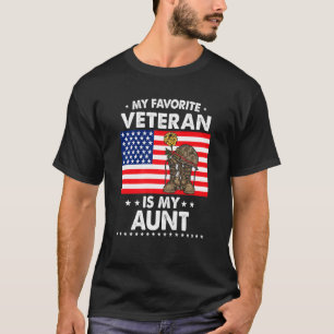 T-shirt Mon Vétéran Préféré Est Ma Tante Nous Fier Tante V