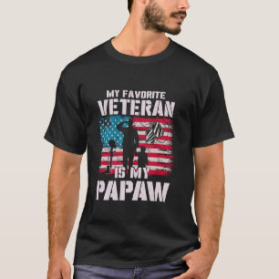 T-shirt Mon vétéran préféré est mon drapeau américain Papa