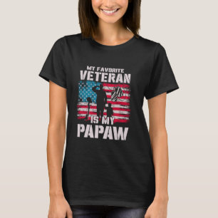 T-shirt Mon vétéran préféré est mon drapeau américain Papa