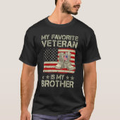 T-shirt Mon Vétéran Préféré Est Mon Frère Bottes De Combat (Devant)