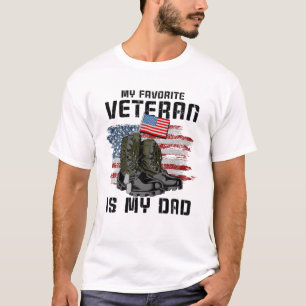 T-shirt Mon Vétéran Préféré Est Mon Père Fier Famille Mili
