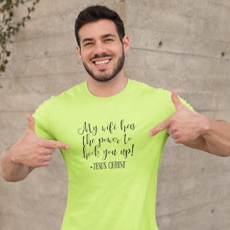 T-shirt Mon WiFi a le pouvoir Jésus Christ amusant Blanc