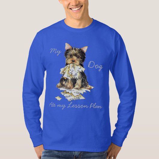 T-shirt Mon Yorkie a mangé mon plan de cours (Devant)
