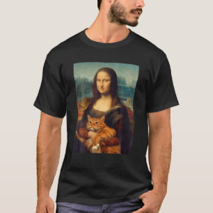 T-shirt Mona Lisa Avec Kitty Funny Art Peinture