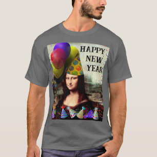 T-shirt Mona Lisa Chapeau de Père Noël Noël