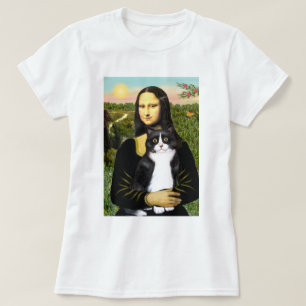 T-shirt Mona Lisa - chat noir et blanc