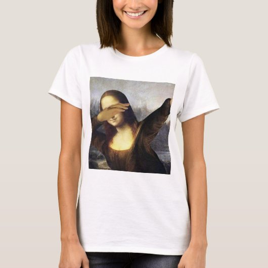 T-shirt Mona Lisa Dab, PopCulture, levrette (Devant)