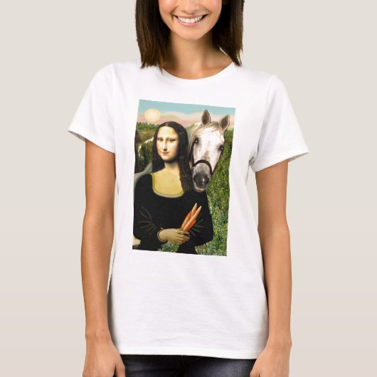 T-shirt Mona Lisa et son cheval arabe (Devant)
