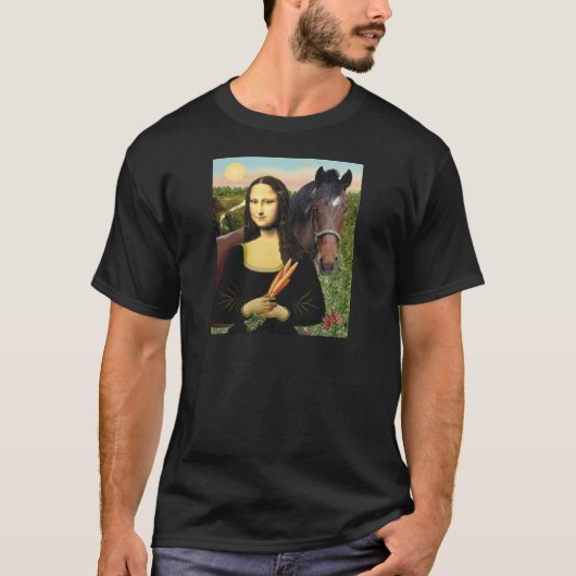 T-shirt Mona Lisa et son Quarter Horse (Devant)