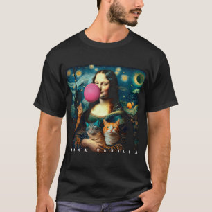 T-shirt Mona Lisa et Van Gogh avec des chats. Da Vinci & S