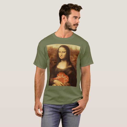 T-shirt Mona Lisa Heart Valentine's Day Kiss (Devant entier)