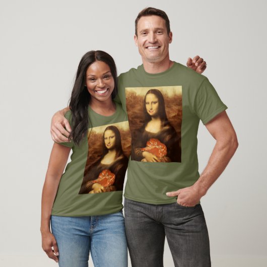 T-shirt Mona Lisa Heart Valentine's Day Kiss (Unisexe)