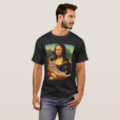 T-shirt Mona Lisa Holding Chat Portrait Art Peinture Kitty (Devant entier)
