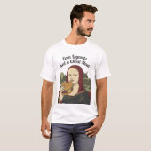 T-shirt Mona Lisa mangeant un burger Parodie d'art classiq (Devant entier)