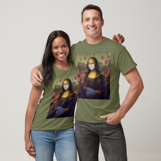 T-shirt Mona Lisa Masqué En Jouant En Toute Sécurité Unise (Unisexe)