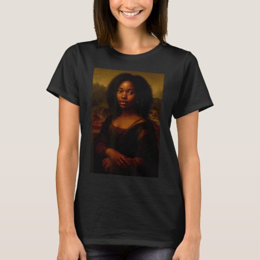 T-shirt Mona Lisa noire Afro Africaine Mélanine Histoire d (Devant)