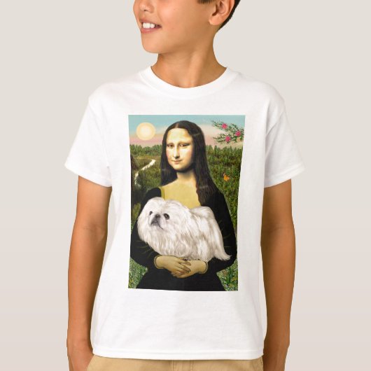 T-shirt Mona Lisa - Pekingese blanc (#4) (Devant)