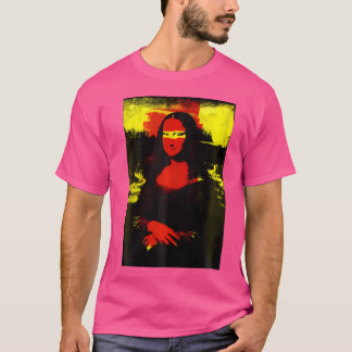 T-shirt Mona Lisa Rouge Jaune Art Moderne Punk Leonardo Da
