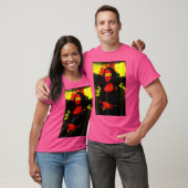 T-shirt Mona Lisa Rouge Jaune Art Moderne Punk Leonardo Da (Unisexe)