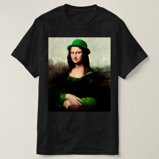 T-shirt Mona Lisa Saint-Patrick Clover (Design devant)