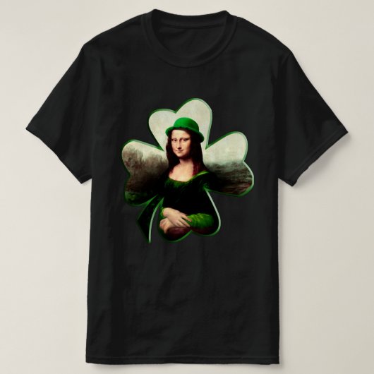 T-shirt Mona Lisa Saint-Patrick Clover (Design devant)