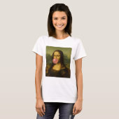 T-shirt Mona Lisa soufflant de bulle rose (Devant entier)
