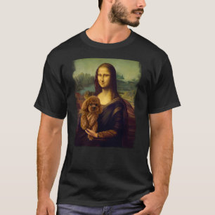 T-shirt Mona Lisa tenant un caniche Art mignon de chien Pa