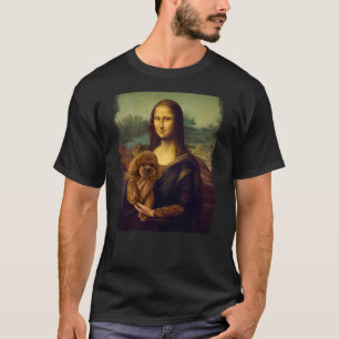 T-shirt Mona Lisa tenant un caniche Art mignon de chien Pa