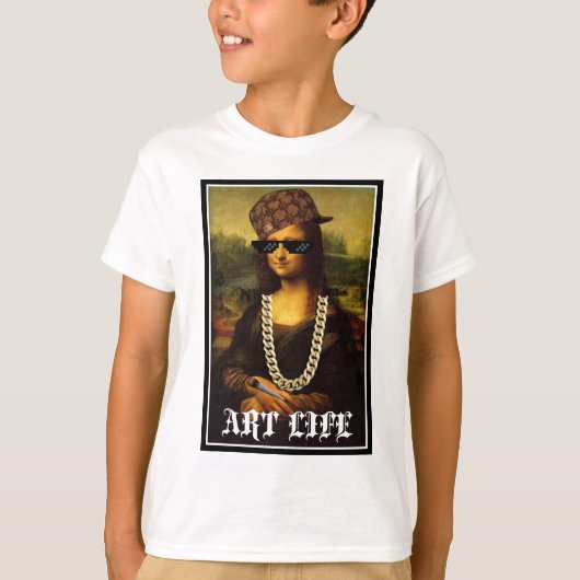 T-shirt Mona Lisa Thug Life Art Life (Devant)