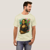T-shirt Mona Lisa with Headphones – Neon Graffiti Style on (Devant entier)