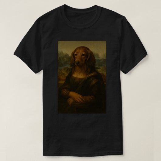 T-shirt Mona Woofsa - Art Dachshund Renaissance (Design devant)
