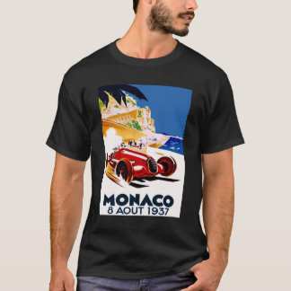 T-shirt MONACO GRAND PRIX Vintage Auto Racing Advertising