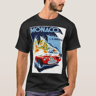 T-shirt Monaco Vintage 1952 Grand Prix Auto Racing Print