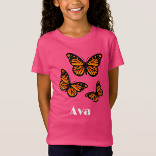T-Shirt Monarch Butterfly Design - Girls Jersey T-Sh