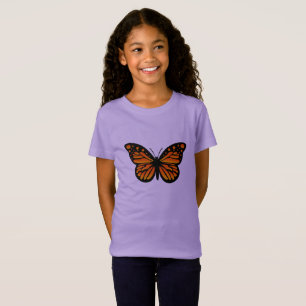 T-Shirt Monarch Butterfly Design - Girls Jersey T-Sh