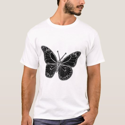 T-shirt Monarch Butterfly with Detailed Wing Patterns (Devant)
