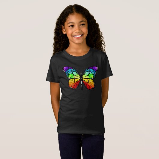 T-Shirt Monarque papillon arc-en-ciel (Devant entier)