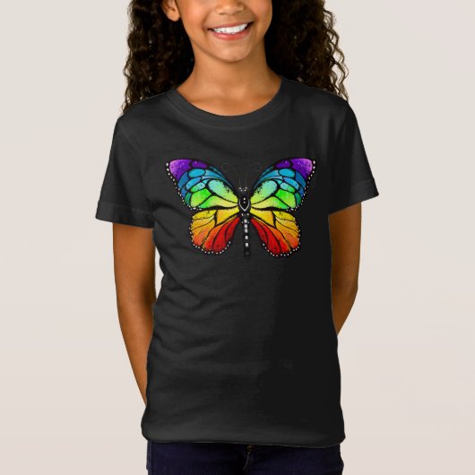 T-Shirt Monarque papillon arc-en-ciel (Devant)
