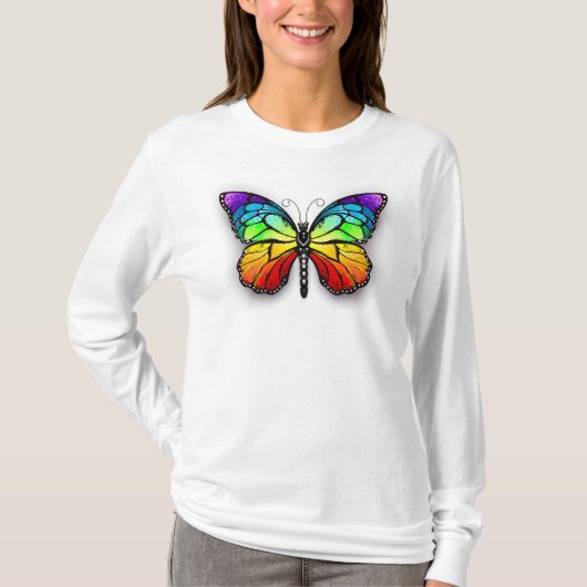 T-shirt Monarque papillon arc-en-ciel (Devant)