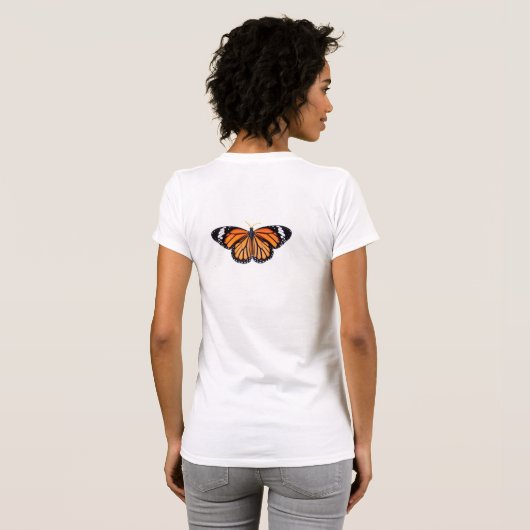 T-shirt monarque papillon chrysalis question NOUVEAU (Dos entier)