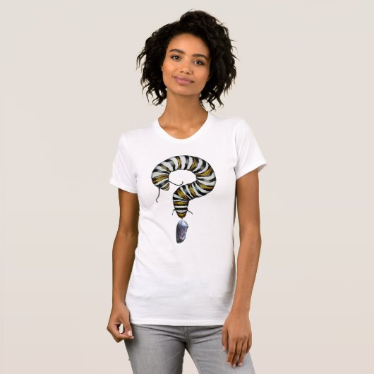 T-shirt monarque papillon chrysalis question NOUVEAU (Devant entier)