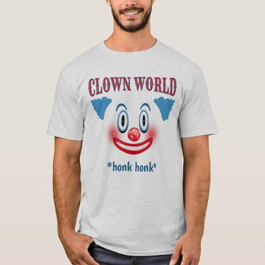T-shirt Monde de clown vivant dans la pièce en t de (Devant)