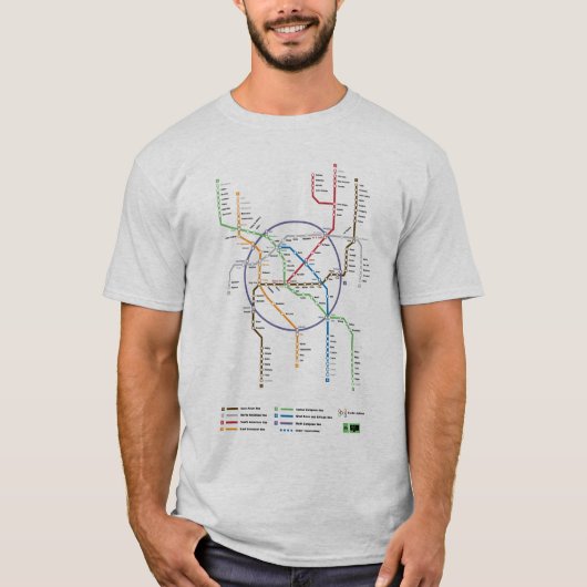 T-shirt Monde de métro (Devant)