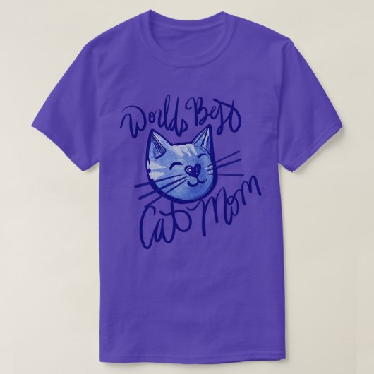 T-shirt Monde meilleur Cat Maman (Design devant)